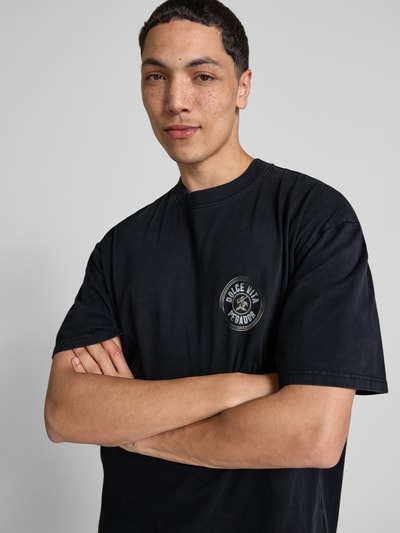 Pegador Oversized T-shirt met labelprint, model 'Nuevo' Zwart - 3