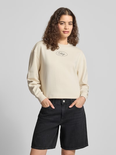 HUGO Blue Bluza o kroju regular fit z czystej bawełny model 'DAMASWEE_B_1' Écru 4