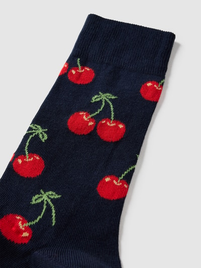 Happy Socks Socken mit Allover-Motiv Modell 'Cherry' Marine 2