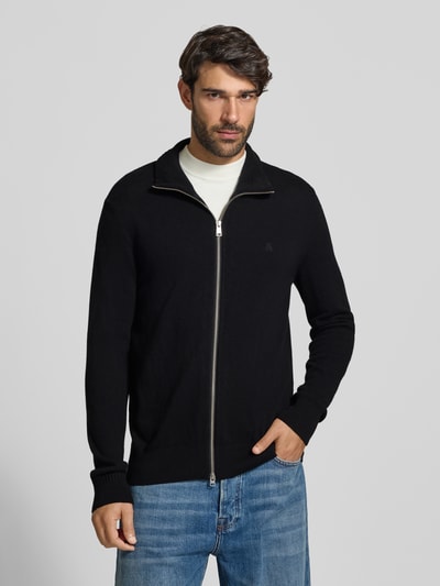 Marc O'Polo Regular Fit Strickjacke aus Baumwoll-Mix mit Schurwoll-Anteil Black 4