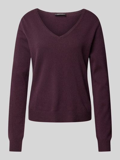 S.Marlon Kaschmirpullover mit abgerundetem V-Ausschnitt Bordeaux 2