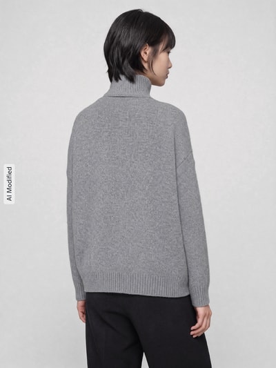 Weekend Max Mara Loose Fit Pullover aus reiner Wolle Modell 'BORGIA' Dunkelgrau 5