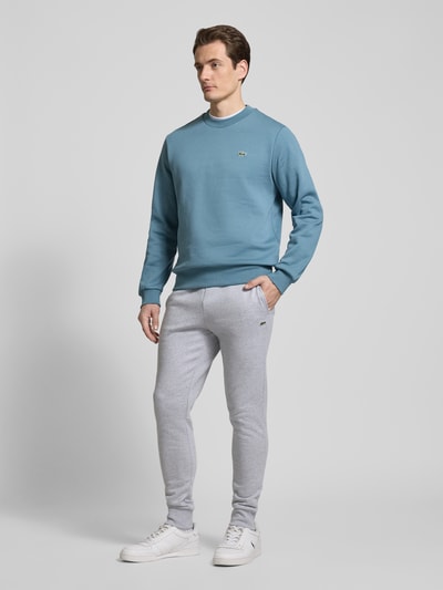 Lacoste Sweatshirt mit Label-Patch Rauchblau 1