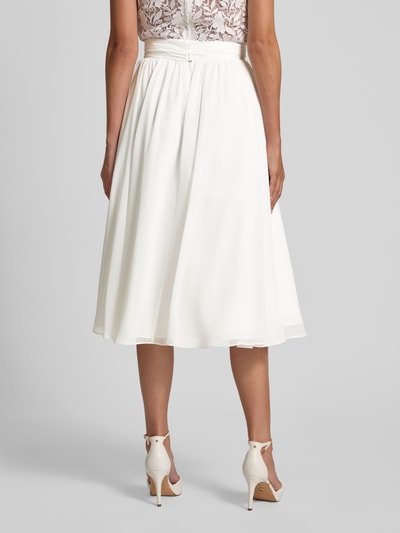 Luxuar Midirock in Falten-Optik Offwhite 5