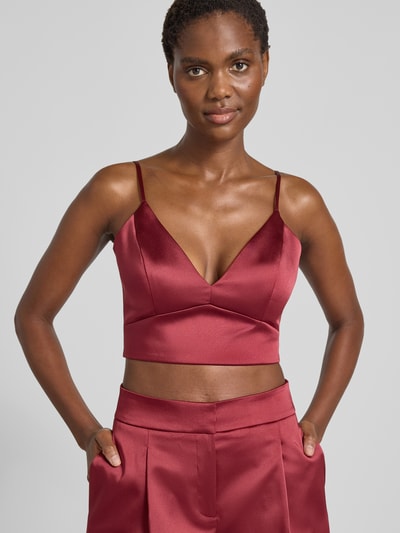 Jake*s Cocktail Top krótki z dekoltem w kształcie serca Bordowy 3