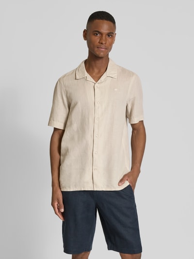 CK Calvin Klein Koszula casualowa o kroju regular fit z mieszanki lnu i bawełny Beżowy 4