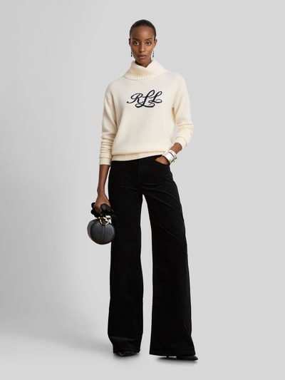 Lauren Ralph Lauren Pullover aus Kaschmir mit Logo-Schriftzug Ecru 1