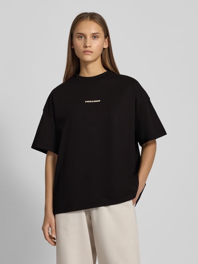 Pegador T-shirt o kroju oversized z nadrukiem z logo model ‘Ardendal’ Czarny 4