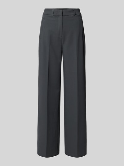 Produktfoto, szare szerokie spodnie Bundfaltenhose mit Eingrifftaschen Modell 'CATSBY DELIGHT' od Someday, mieszanka materiałów z wiskozą, ozdobne kanty, szerokie nogawki, Szerokość w rozmiarze 36: 39 cm, długość nogawki od wewnątrz: 81 cm