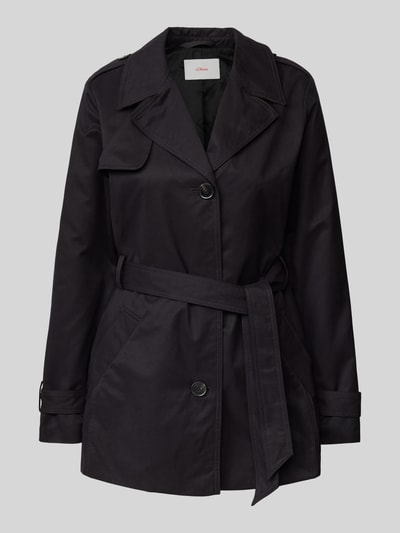 s.Oliver RED LABEL Trenchcoat met strikceintuur Zwart - 2