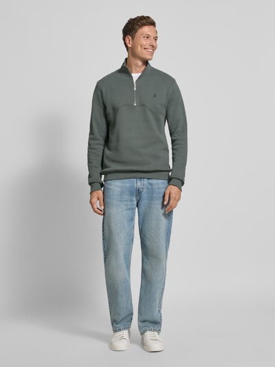 Armedangels Regular Fit Troyer aus reiner Baumwolle 'WAARLO FLEECE' Mittelgrau 1