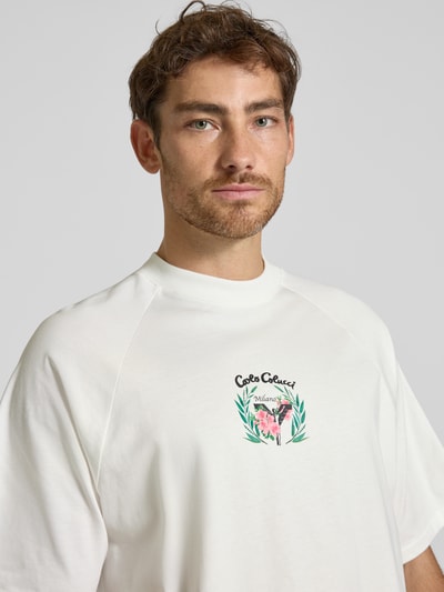CARLO COLUCCI Oversized T-Shirt mit Label-Print Offwhite 3