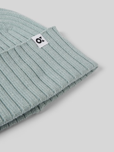 OPUS Czapka beanie z detalem z logo model ‘Adela’ Lodowy błękitny 2