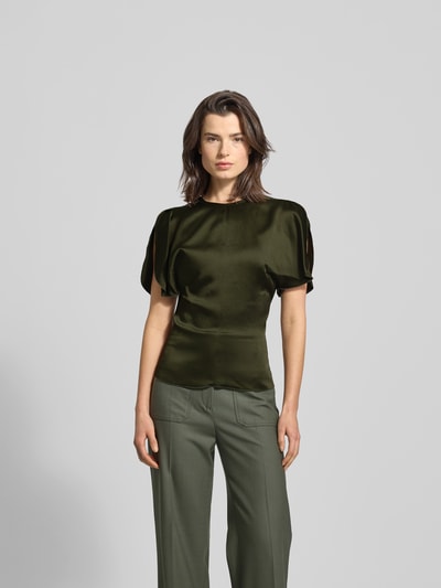 Victoria Beckham Blusenshirt mit Rundhalsausschnitt Oliv 4