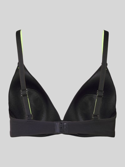 Produktfoto, BH mit Logo und verstellbaren Trägern von PUMA, mieszanka materiałów z dodatkiem streczu, dopasowany krój, wyściełane miseczki, logo, regulowane ramiączka, zapięcie na haftkę