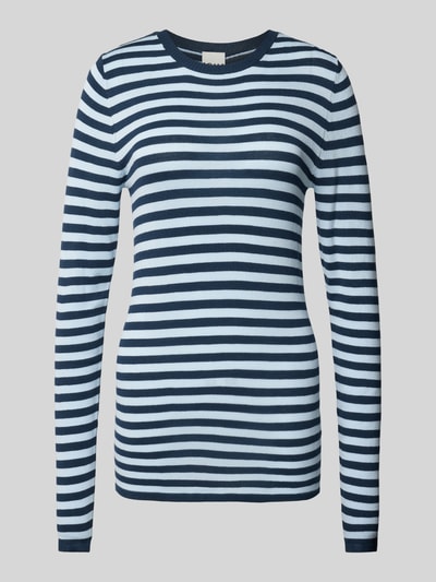 ICHI Gebreide pullover met ronde hals, model 'DIANE' Marineblauw - 2