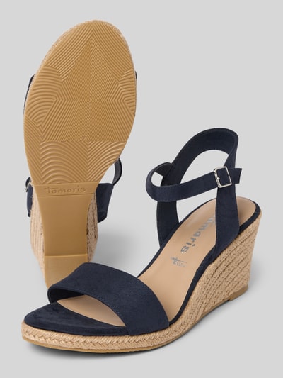 Tamaris Wedges in Flecht-Optik Marine 4