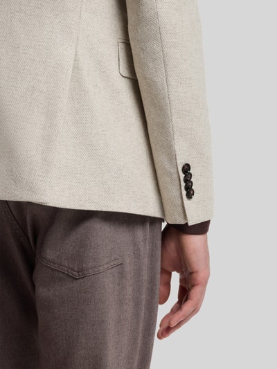 BOSS Slim Fit Sakko aus Wolle mit Brusttasche Beige 6
