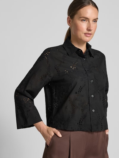 s.Oliver BLACK LABEL Regular Fit Langarmbluse aus reiner Baumwolle Black 3