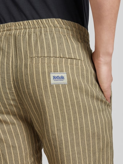 ROTHOLZ Korte regular fit broek met streepmotief, model 'Everyday' Zand - 3