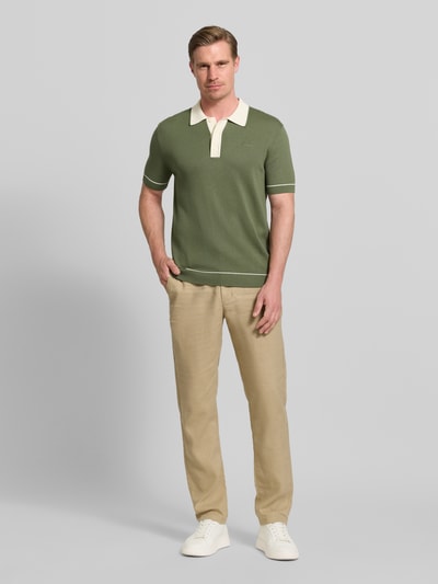 Tommy Hilfiger Spodnie lniane o kroju regular fit z wyhaftowanym logo model 'Denton' Beżowy 1