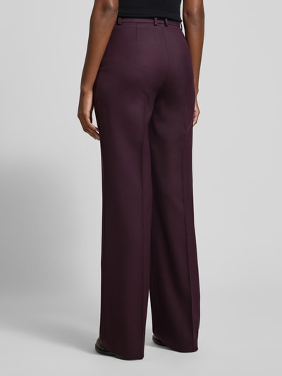 BOSS Wijde broek van wolmix, model 'TIREKA1' Aubergine - 5