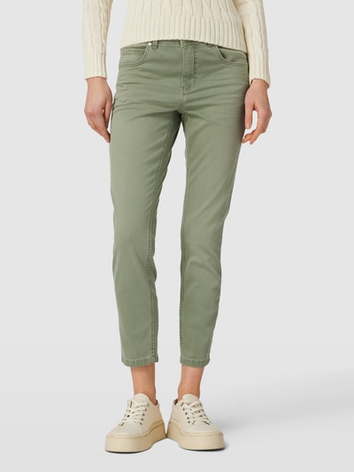 Angels Jeansy o kroju skinny fit z naszywką z logo model ‘Ornella’ Khaki 4