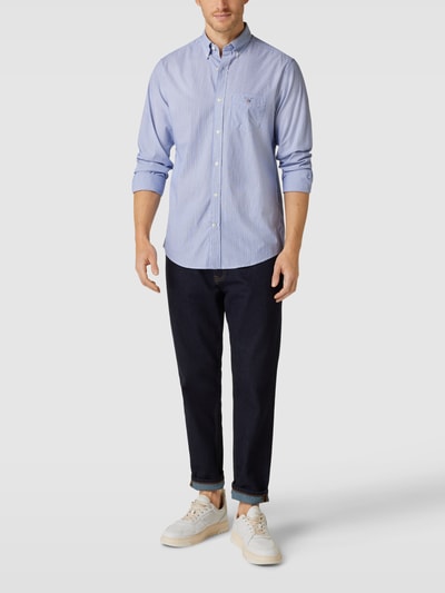 Gant Regular fit vrijetijdsoverhemd met streepmotief Bleu - 1