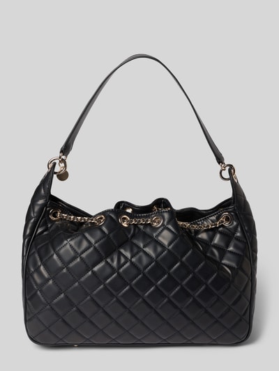Produktfoto, Handtasche in Stepp-Optik Modell 'JULIET' von GUESS in Schwarz mit Tunnelzug, Logo-Detail und schmalem Schulterriemen
