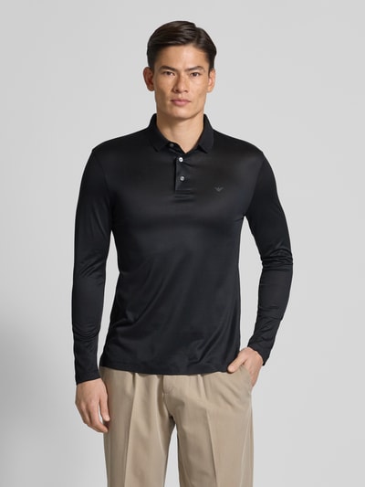 Emporio Armani Slim Fit Poloshirt mit Knopfleiste Marine 4