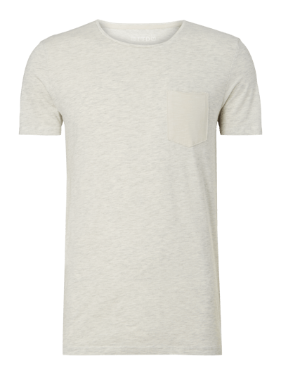 Tom Tailor Denim T-Shirt mit Brusttasche Offwhite Melange 1