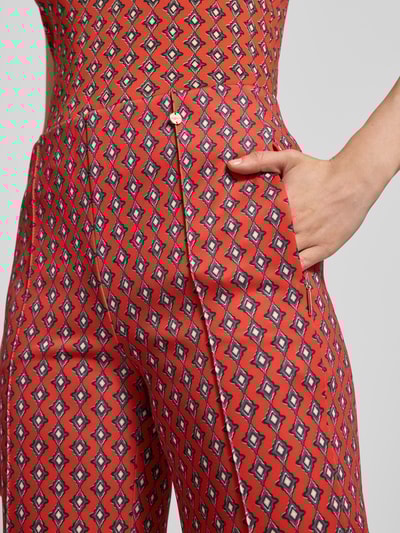 Marc Cain Broek in all-over look met elastische band Rood - 3