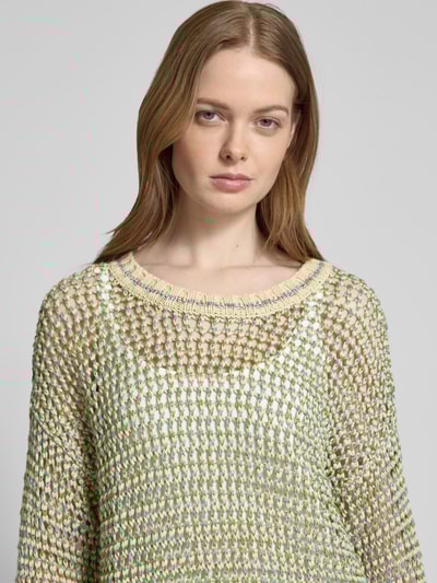 Weekend Max Mara Leinenstrickpullover mit Lochmuster Modell 'LIUTO' Hellgruen 3
