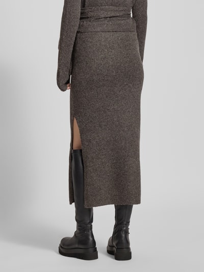 LeGer by Lena Gercke Spódnica midi o kroju slim fit z imitacji dzianiny model ‘Julienne’ Ciemnobrązowy 5