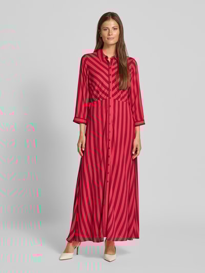 YAS Maxikleid mit Knopfleiste Modell 'SAVANNA' Pink 4
