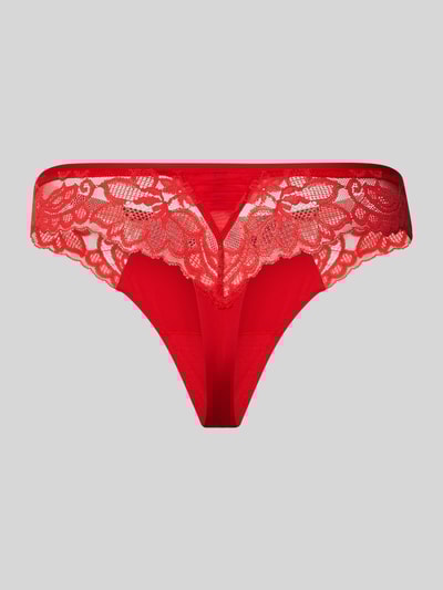 BOSS String met kant, model 'THONG_BLOSSOM' Rood - 3