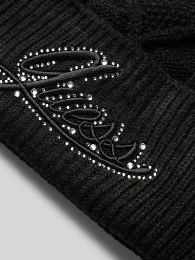 Guess Beanie mit Label-Stitching Modell 'ROSELYN' Black 2