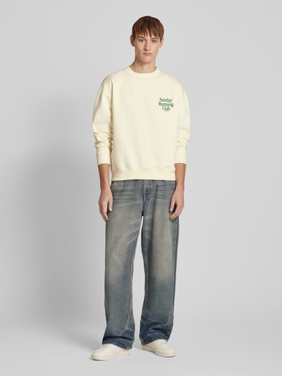 ANOTHER COTTON LAB Sweatshirt met ribboorden Offwhite - 1