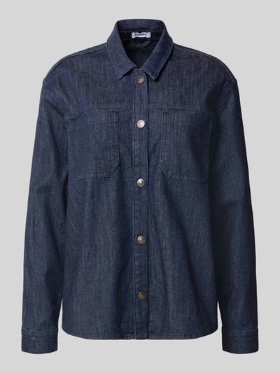 More & More Overhemdblouse met knoopsluiting Jeansblauw - 2