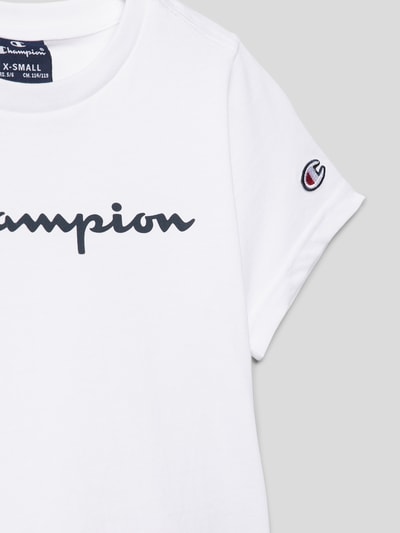 CHAMPION T-Shirt mit Label-Print Weiss 2