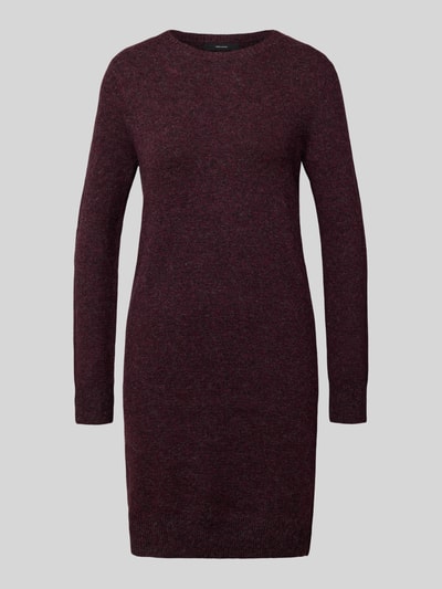 VERO MODA Fließendes Strickkleid mit langen Ärmeln Modell 'DOFFY' Bordeaux Melange 2