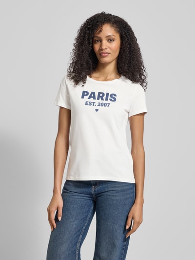 Tom Tailor Denim Regular Fit T-Shirt aus reiner Baumwolle Offwhite 4