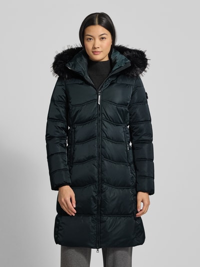 khujo Płaszcz pikowany o kroju regular fit z obszyciem ze sztucznego futra model ‘AKKIE’ Antracytowy 4