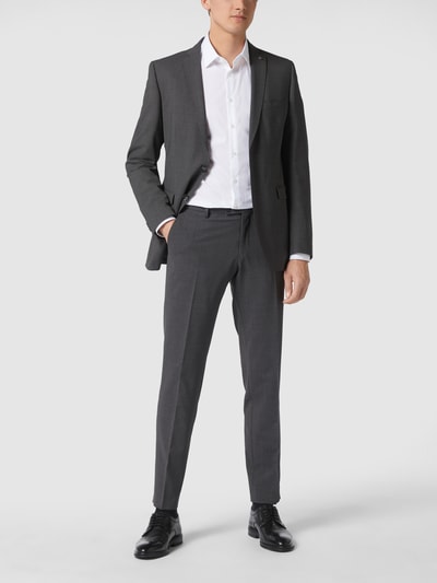 CG - Club of Gents Slim fit pantalon van jersey, model 'Cedric' Donkergrijs - 1