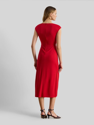 Lauren Ralph Lauren Sukienka midi z marszczonymi fałdami w talii Czerwony 5