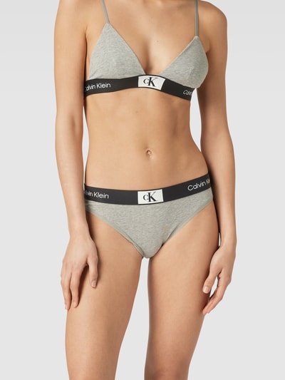 Calvin Klein Underwear Slipy z elastycznym paskiem z logo model ‘MODERN’ Jasnoszary melanż 1