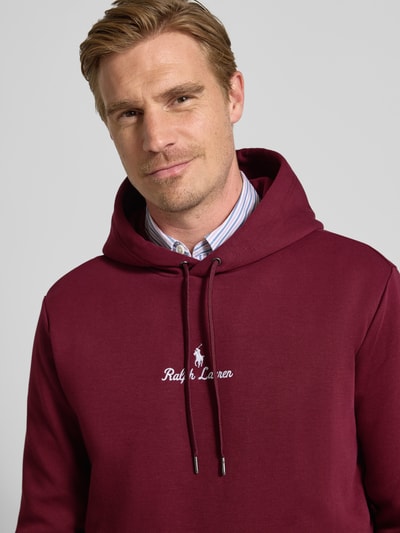 Polo Ralph Lauren Hoodie mit Label-Stitching und Känguru-Tasche Bordeaux 3