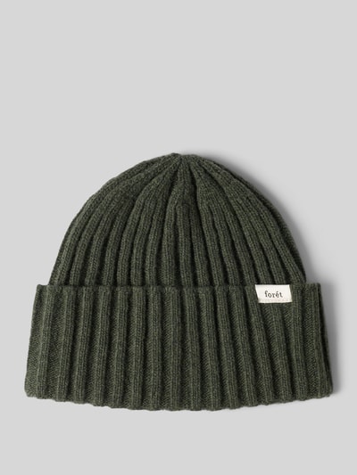 Forét Mütze aus Lammwolle mit Label-Patch Mint 1