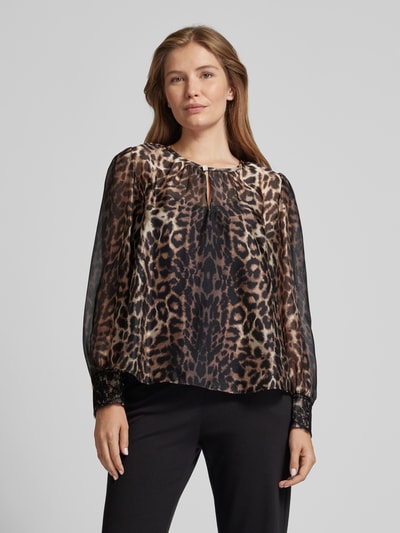 Marc Cain Regular Fit Bluse mit Schlüsselloch-Ausschnitt Black 4