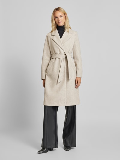 Vero Moda Taillierter Mantel mit Bindegürtel Modell 'FORTUNEAYA' Beige 4